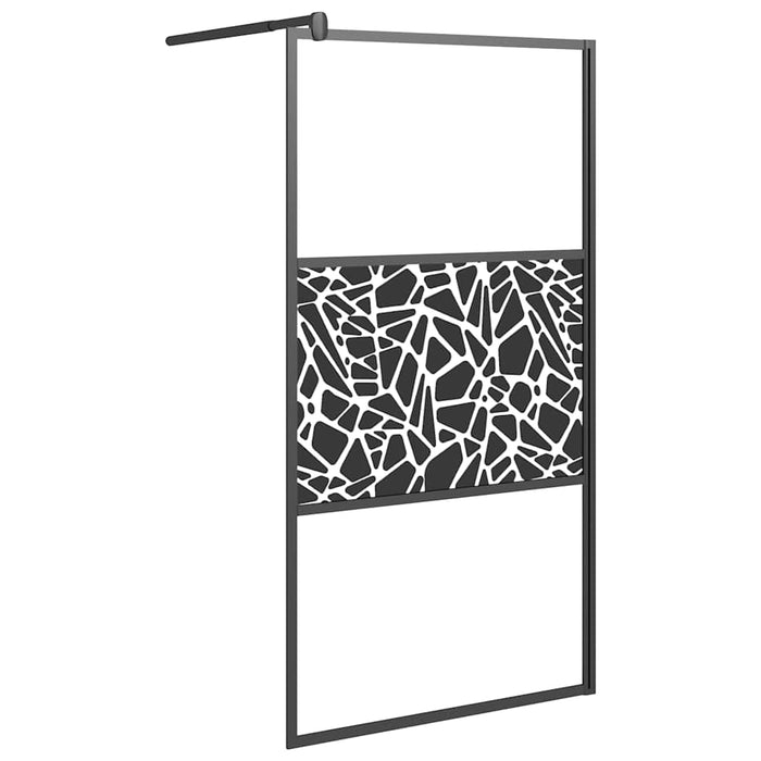Paravan de duș walk-in negru 100x195 cm sticlă ESG model piatră - WALTI WALTI