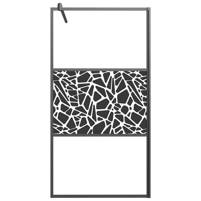 Paravan de duș walk-in negru 100x195 cm sticlă ESG model piatră - WALTI WALTI