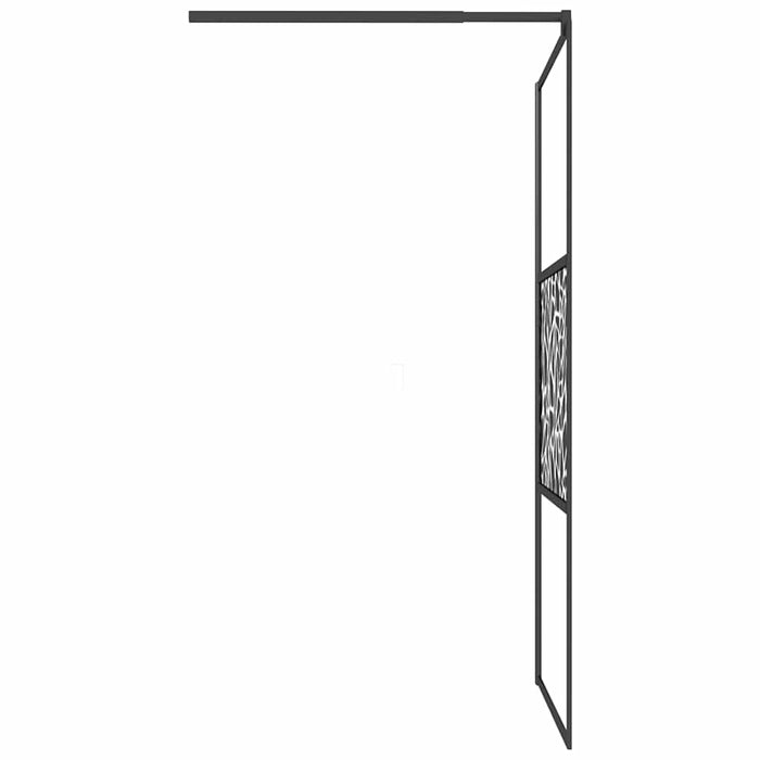 Paravan de duș walk-in negru 100x195 cm sticlă ESG model piatră - WALTI WALTI