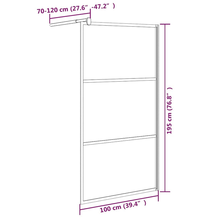 Paravan de duș walk-in negru 100x195 cm sticlă ESG model piatră - WALTI WALTI