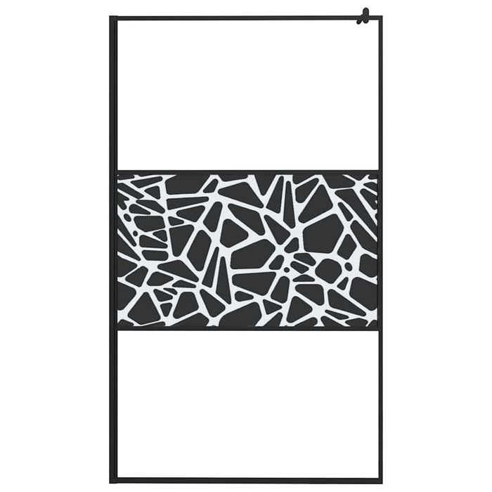 Paravan de duș walk-in negru 115x195 cm sticlă ESG model piatră - WALTI WALTI