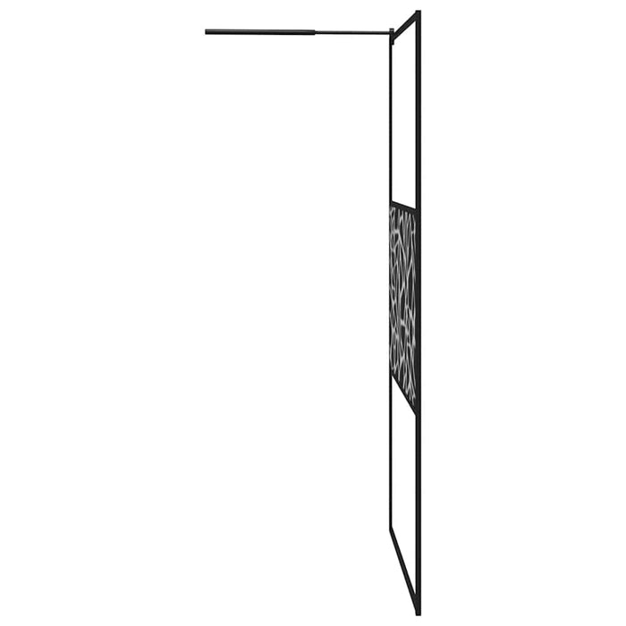 Paravan de duș walk-in negru 115x195 cm sticlă ESG model piatră - WALTI WALTI