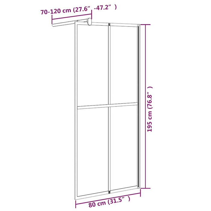 Paravan duș walk-in 80x195 cm sticlă securizată culoare închisă - WALTI WALTI