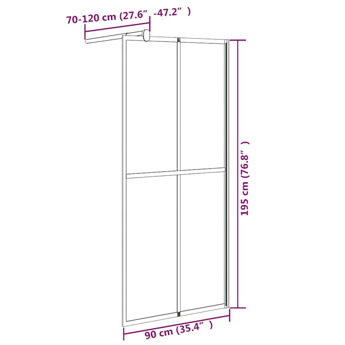 Paravan duș walk-in, 90x195 cm, sticlă securizată închisă - WALTI WALTI