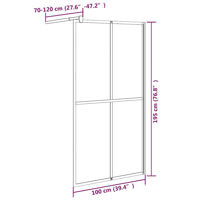 Paravan duș walk-in, 100x195 cm, sticlă securizată închisă - WALTI WALTI