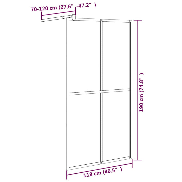 Paravan duș walk-in, 118x190 cm, sticlă securizată închisă - WALTI WALTI