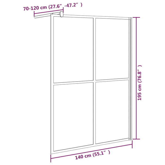 Paravan duș walk-in, 140x195 cm, sticlă securizată închis WALTI
