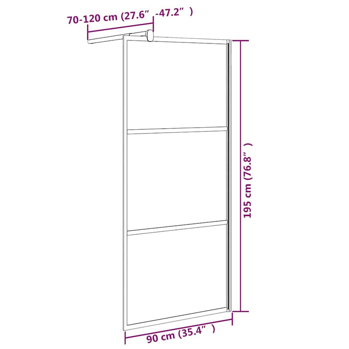 Paravan duș walk-in negru 90x195 cm sticlă ESG culoare închisă - WALTI WALTI