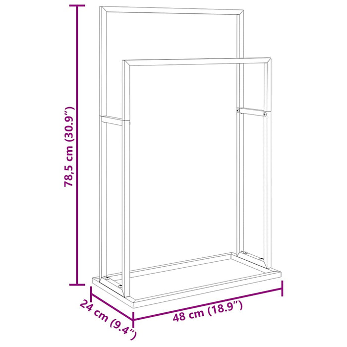 Suport de prosoape autonom, alb, 48x24x78,5 cm, fier - WALTI WALTI
