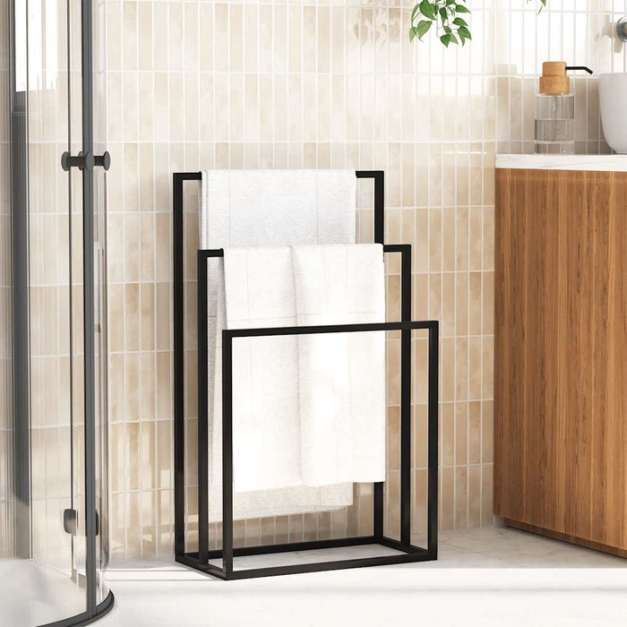 Suport de prosoape autonom, negru, 48x24x79 cm, fier - WALTI WALTI