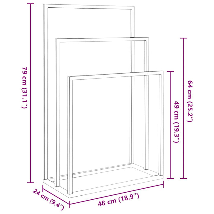 Suport de prosoape autonom, negru, 48x24x79 cm, fier - WALTI WALTI