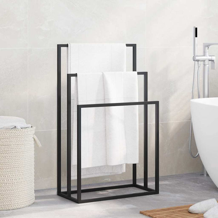 Suport de prosoape autonom, negru, 48x24x79 cm, fier - WALTI WALTI