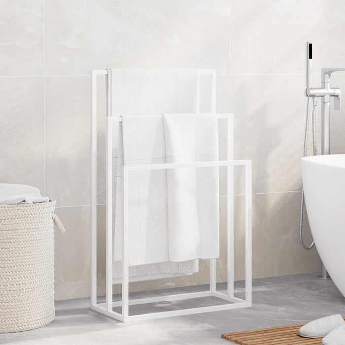 Suport de prosoape autonom, alb, 48x24x79 cm, fier - WALTI WALTI