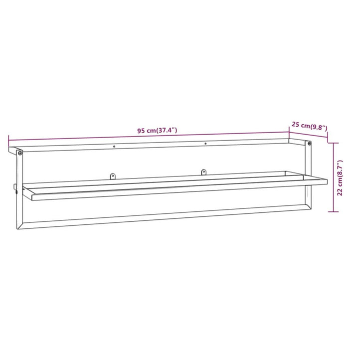 Suport pentru prosoape, alb, 95x25x22 cm, fier - WALTI WALTI
