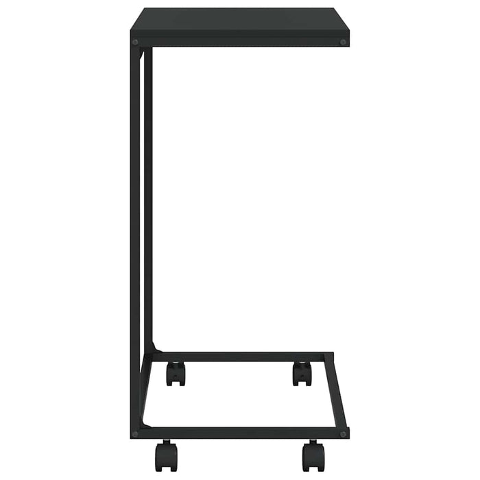 Masă laterală cu roți, negru, 55x35x70 cm, lemn prelucrat - WALTI WALTI