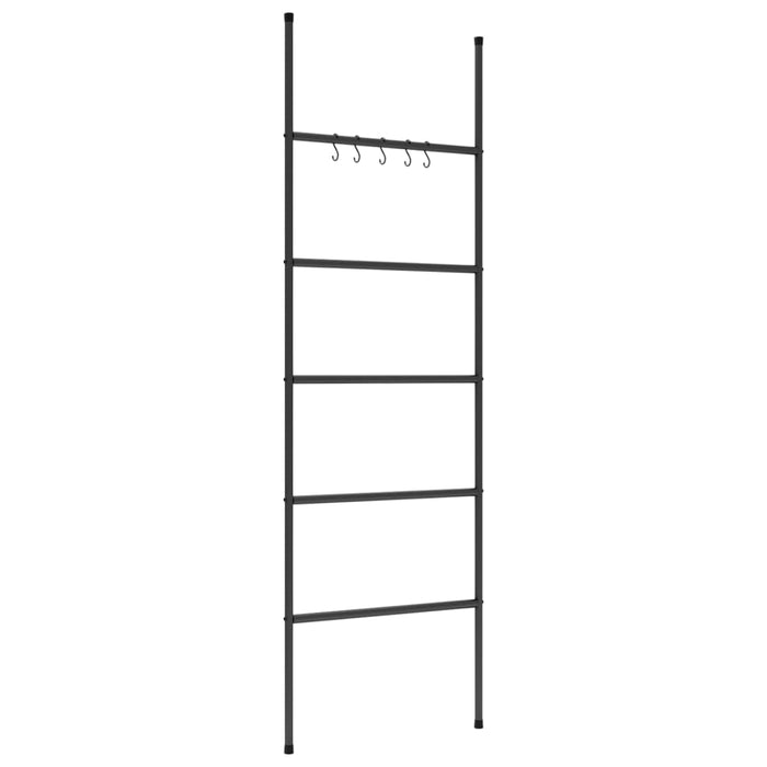 Scară pentru suport de prosoape cu 5 niveluri, negru, 58x175 cm, fier WALTI