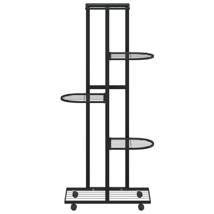Suport de flori cu 5 etaje, cu roți, negru, 44x23x100 cm, fier - WALTI WALTI