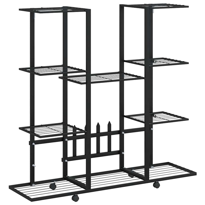 Suport pentru flori cu roți, 94,5x24,5x91,5 cm, negru, fier - WALTI WALTI