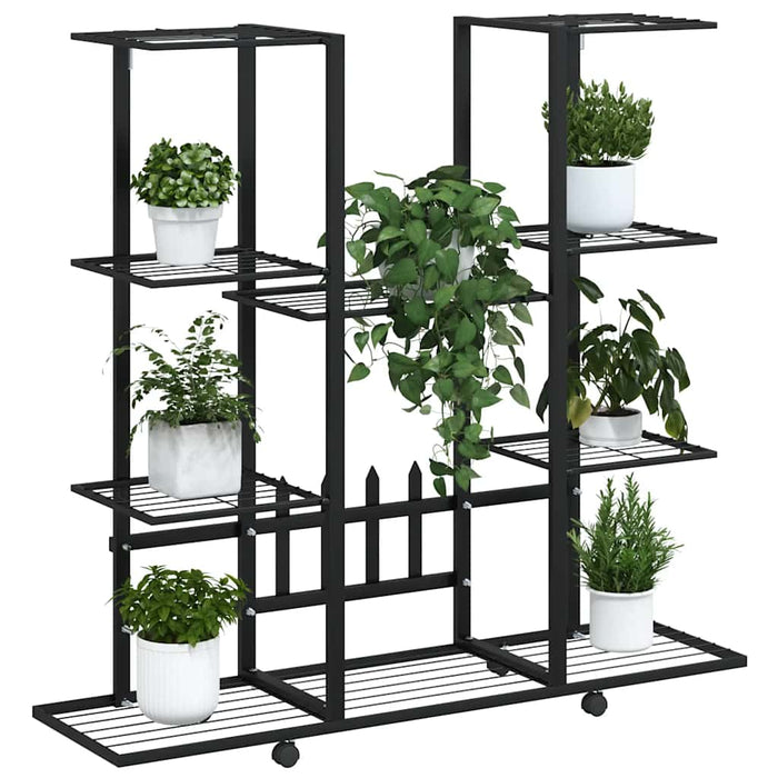 Suport pentru flori cu roți, 94,5x24,5x91,5 cm, negru, fier - WALTI WALTI