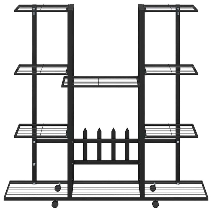 Suport pentru flori cu roți, 94,5x24,5x91,5 cm, negru, fier - WALTI WALTI