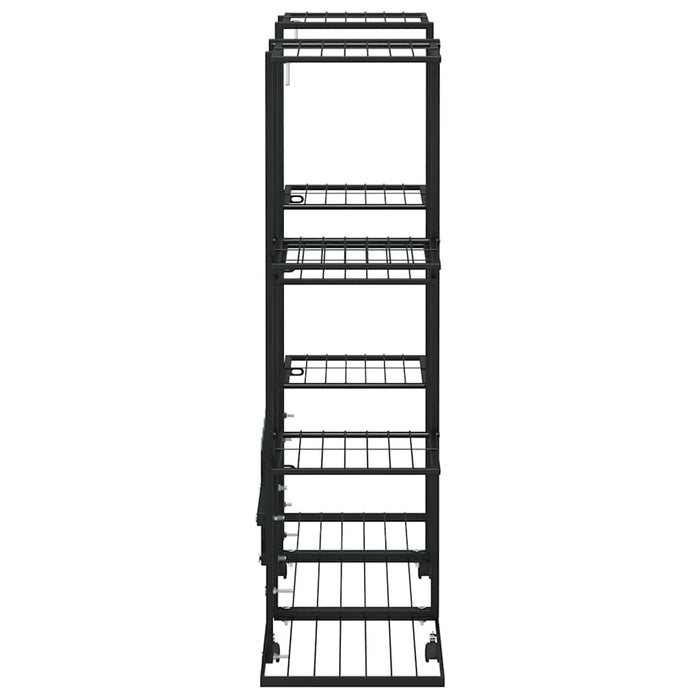 Suport pentru flori cu roți, 94,5x24,5x91,5 cm, negru, fier - WALTI WALTI