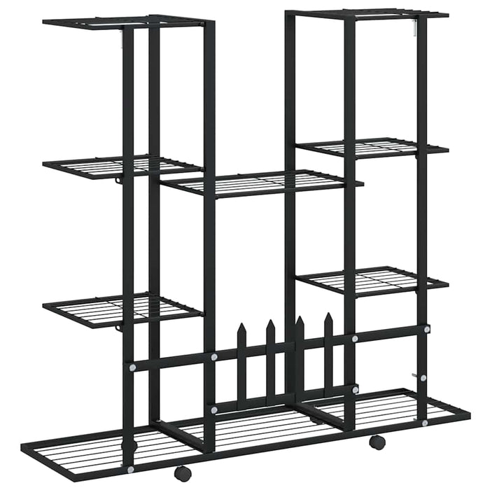 Suport pentru flori cu roți, 94,5x24,5x91,5 cm, negru, fier - WALTI WALTI