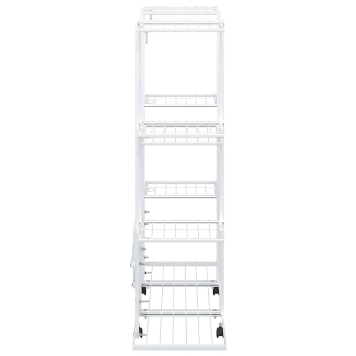Suport pentru flori cu roți, 94,5x24,5x91,5 cm, alb, fier - WALTI WALTI