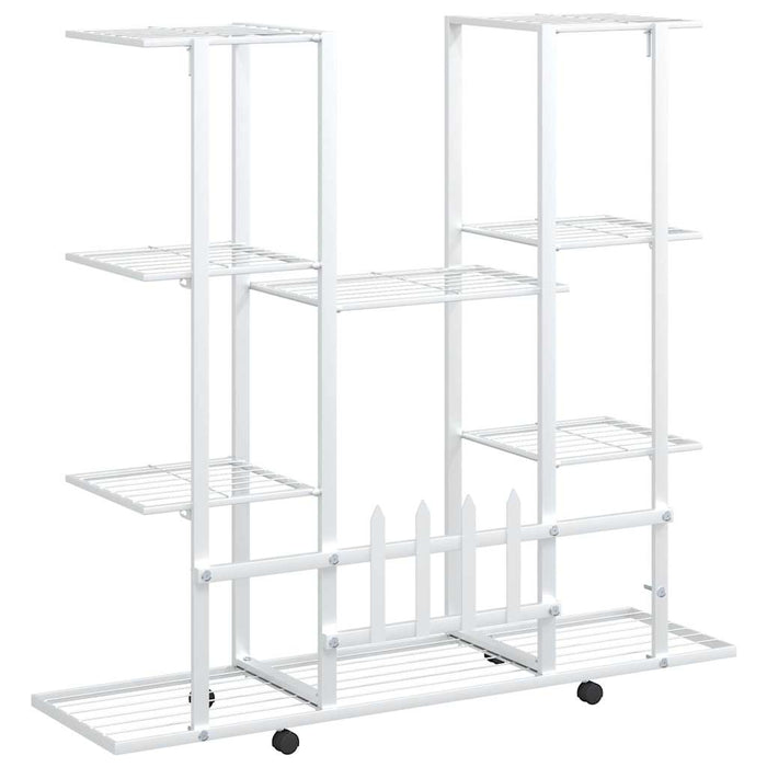 Suport pentru flori cu roți, 94,5x24,5x91,5 cm, alb, fier - WALTI WALTI
