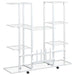 Suport pentru flori cu roți, 94,5x24,5x91,5 cm, alb, fier - WALTI WALTI