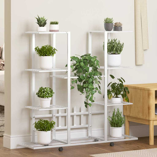 Suport pentru flori cu roți, 94,5x24,5x91,5 cm, alb, fier - WALTI WALTI