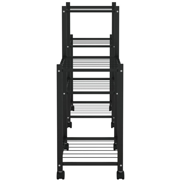 Suport pentru flori cu roți, 83x25x63,5 cm, negru, fier - WALTI WALTI