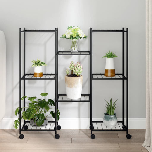 Suport pentru flori cu roți, 83x25x83,5 cm, negru, fier - WALTI WALTI