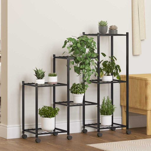 Suport pentru flori cu roți, 83x25x83,5 cm, negru, fier - WALTI WALTI