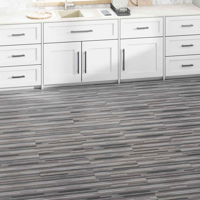 Plăci de Pardoseală 18 pcs Gri cu dungi 2,51 m² PVC - WALTI WALTI