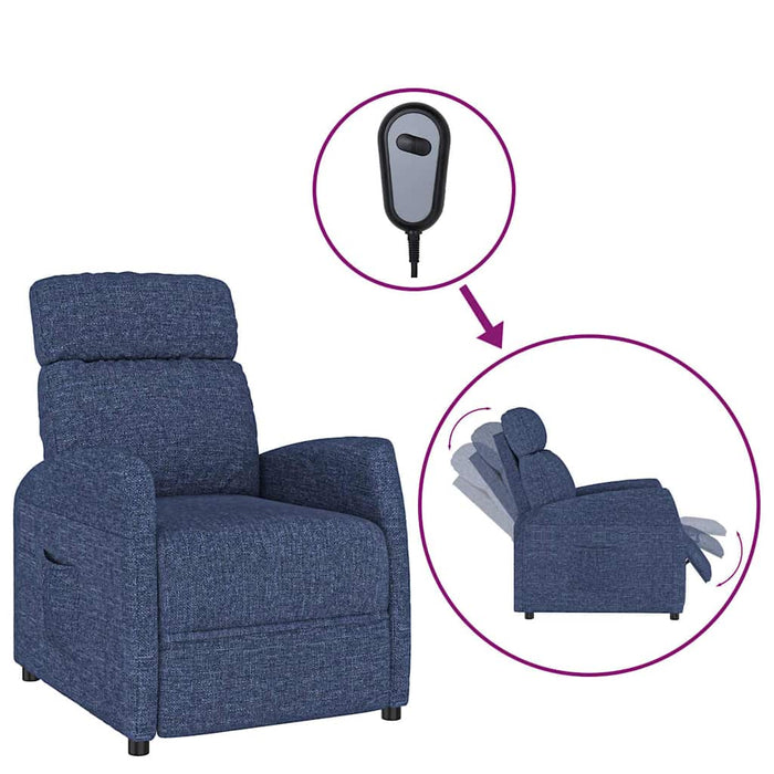 Fotoliu rabatabil electric, albastru, material textil WALTI