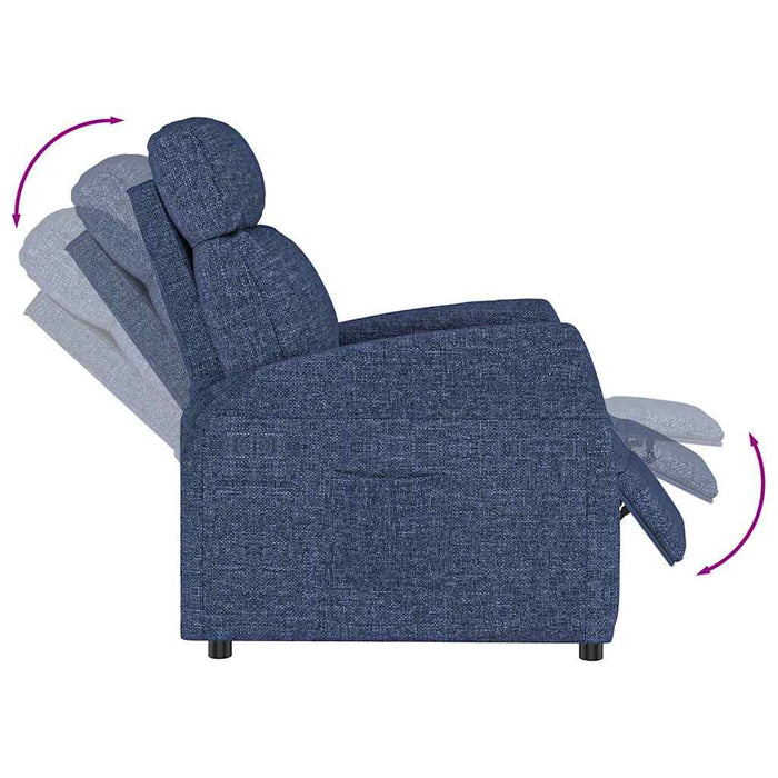 Fotoliu rabatabil electric, albastru, material textil WALTI