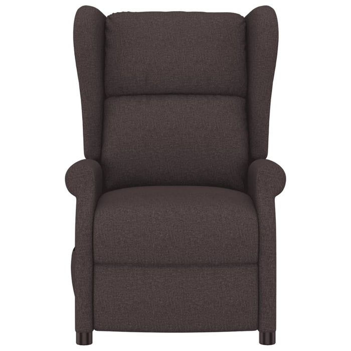 Fotoliu rabatabil electric cu spătar aripi, maro, textil WALTI