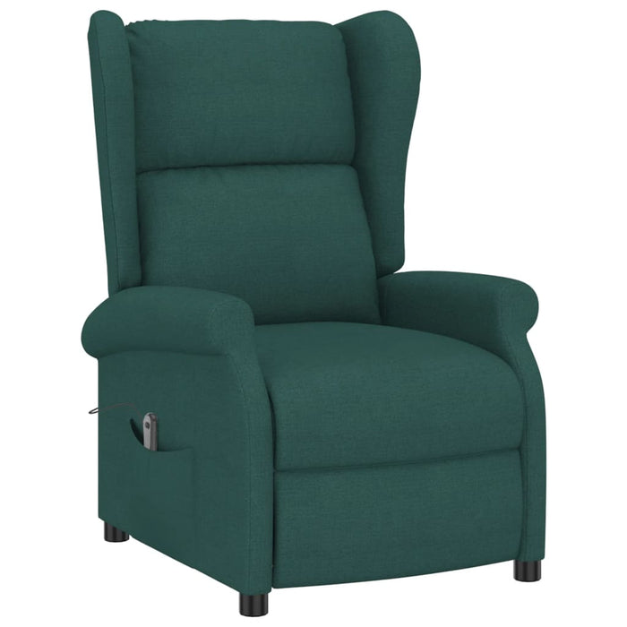 Fotoliu rabatabil electric cu spătar aripi, verde închis,textil - WALTI WALTI