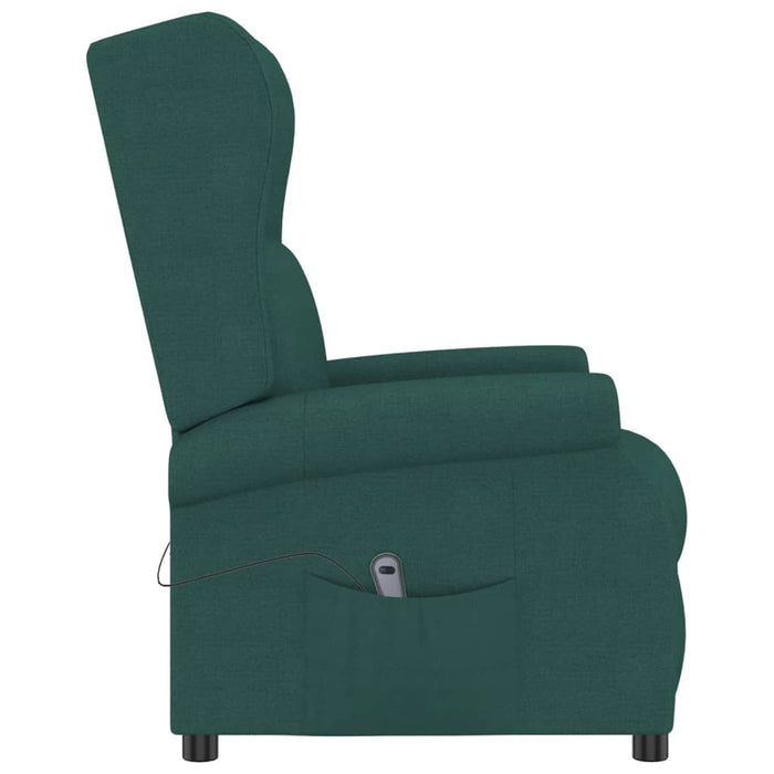 Fotoliu rabatabil electric cu spătar aripi, verde închis,textil - WALTI WALTI