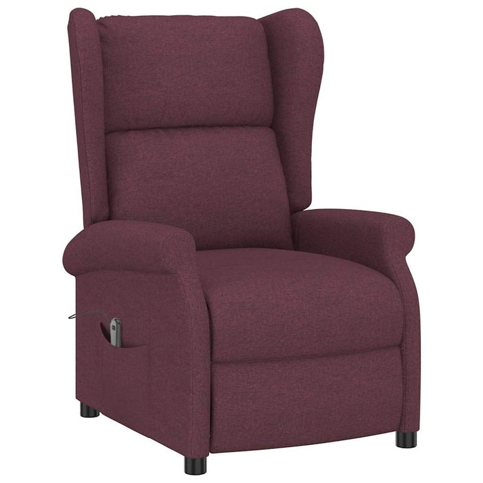 Fotoliu rabatabil electric cu spătar aripi, violet, textil WALTI