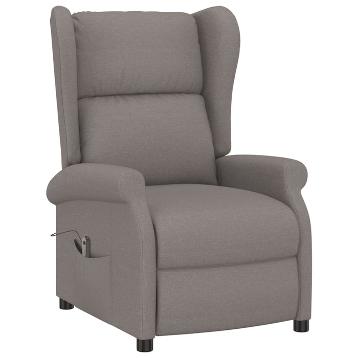 Fotoliu rabatabil cu spătar aripi, gri taupe, textil WALTI