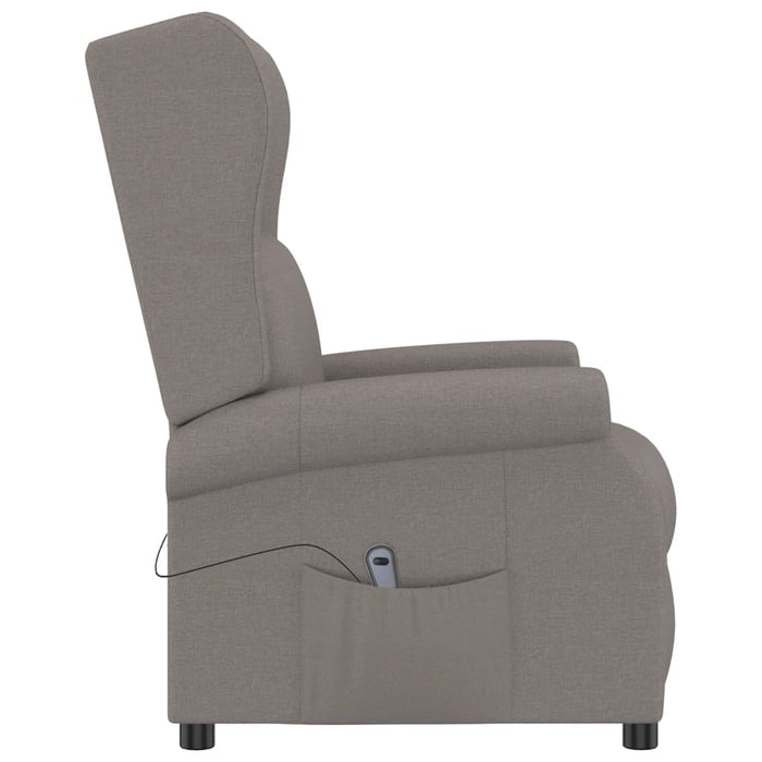 Fotoliu rabatabil cu spătar aripi, gri taupe, textil WALTI