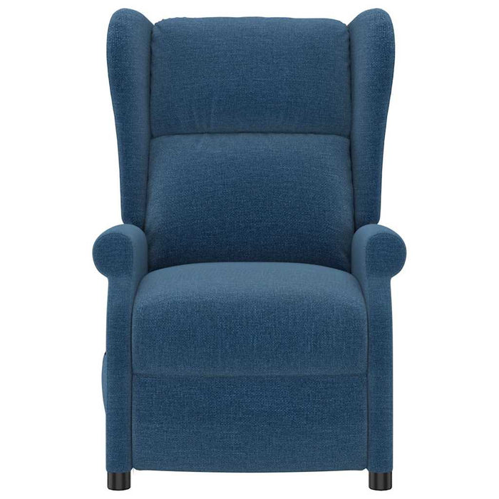 Fotoliu rabatabil cu spătar aripi, albastru, textil WALTI