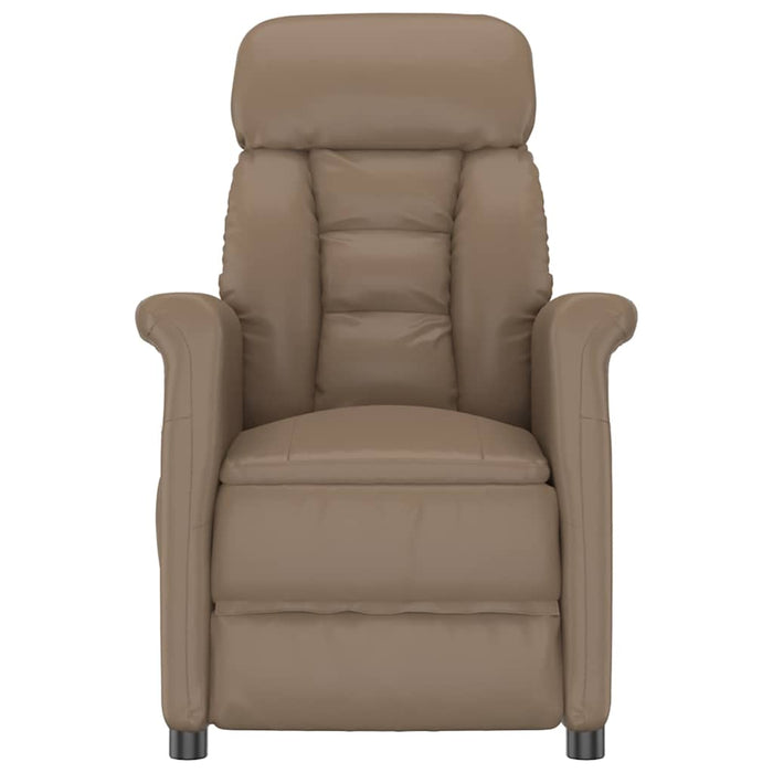 Fotoliu rabatabil electric, cappuccino, piele ecologică WALTI