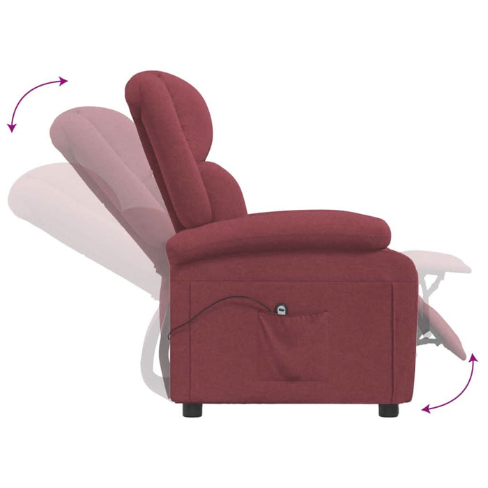 Fotoliu rabatabil electric, roșu vin, material textil - WALTI WALTI
