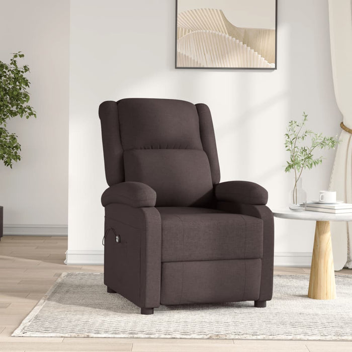Fotoliu rabatabil electric, maro închis, material textil - WALTI WALTI
