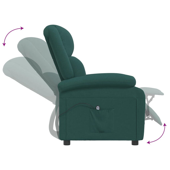 Fotoliu rabatabil electric, verde închis, material textil - WALTI WALTI