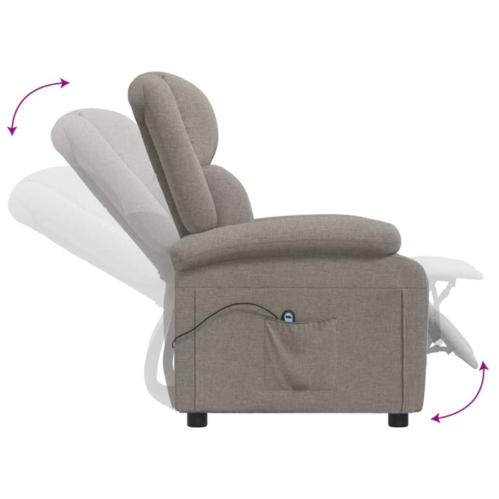 Fotoliu rabatabil electric, gri taupe, material textil - WALTI WALTI
