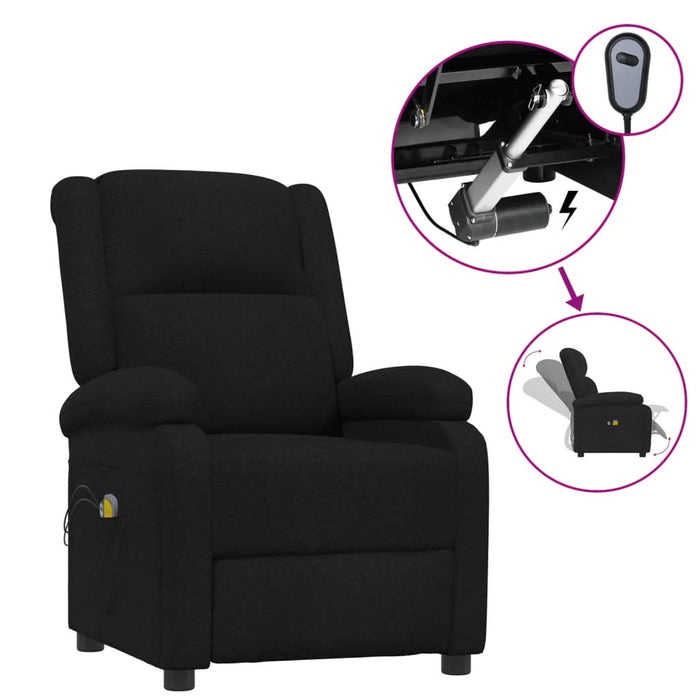 Fotoliu de masaj electric rabatabil, negru, textil - WALTI WALTI