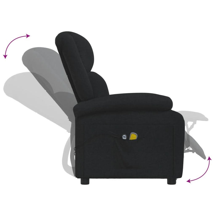 Fotoliu de masaj electric rabatabil, negru, textil - WALTI WALTI